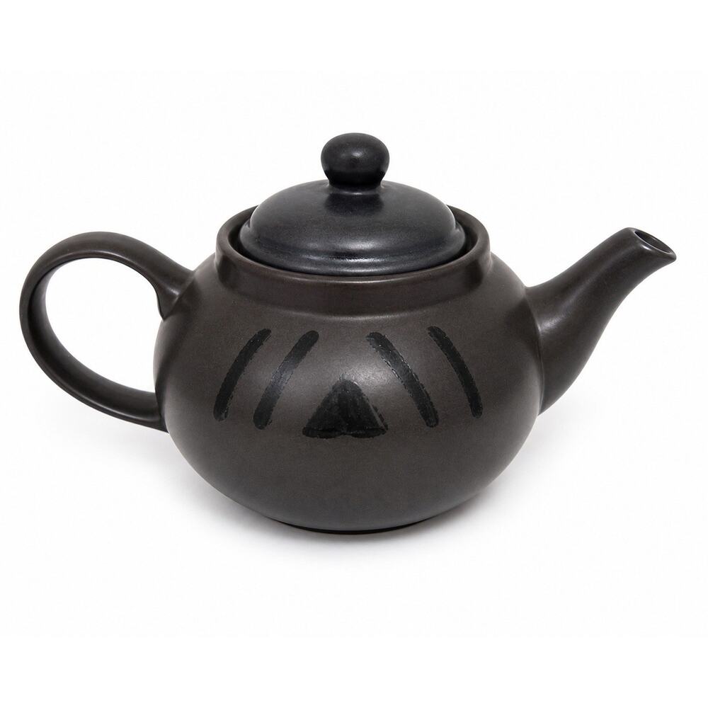 Pfaltzgraff Midnight Sun Teapot Black Brown Stoneware 4 Cup Modern USA